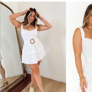 White Show Me Your Mumu Cosmo Mini Dress